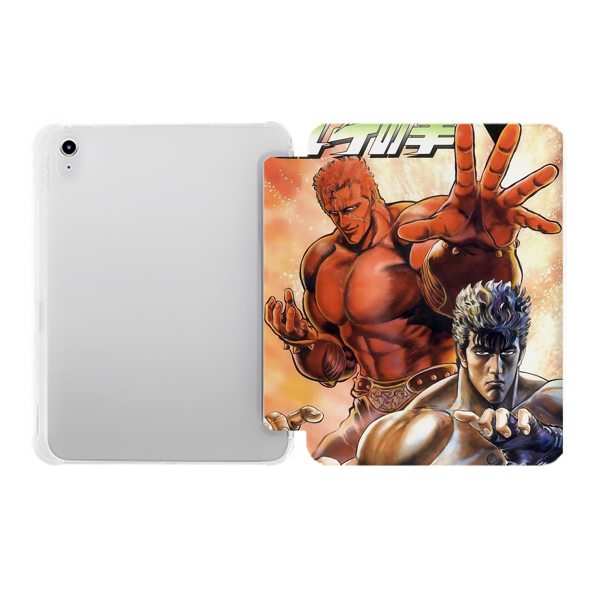 （画像用） 北斗の拳 Fist of the North Star IPad ケース ペン収納付き 三つ折りスタンド PUレザー×シリコン 対応機種9.5/10.5/10.9インチ